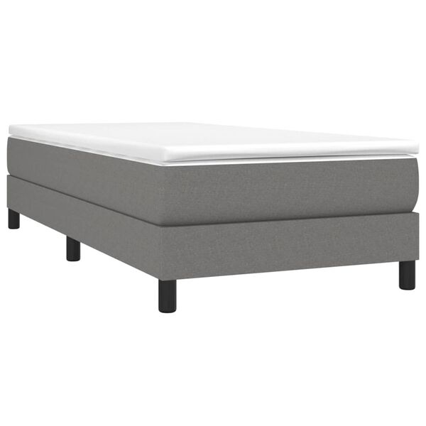 vidaXL Κρεβάτι Boxspring με Στρώμα Σκούρο Γκρι 80x200 εκ. Υφασμάτινο