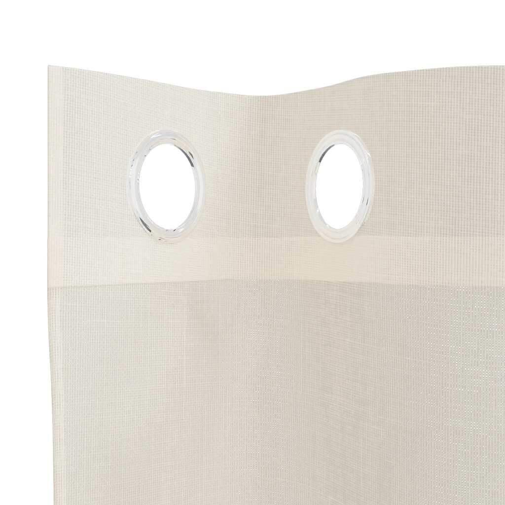 vidaXL Κουρτίνες Voile με ροδέλες 2 τεμάχια Κρεμ 140x225 εκ.