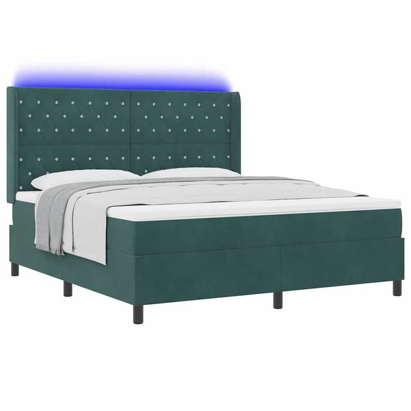 vidaXL &Kappa;&rho;&epsilon;&beta;ά&tau;&iota; Box Spring LED &mu;&epsilon; &Sigma;&tau;&rho;ώ&mu;&alpha; &Sigma;&kappa;&omicron;ύ&rho;&omicron; &Pi;&rho;ά&sigma;&iota;&nu;&omicron; 180 x 200 cm
