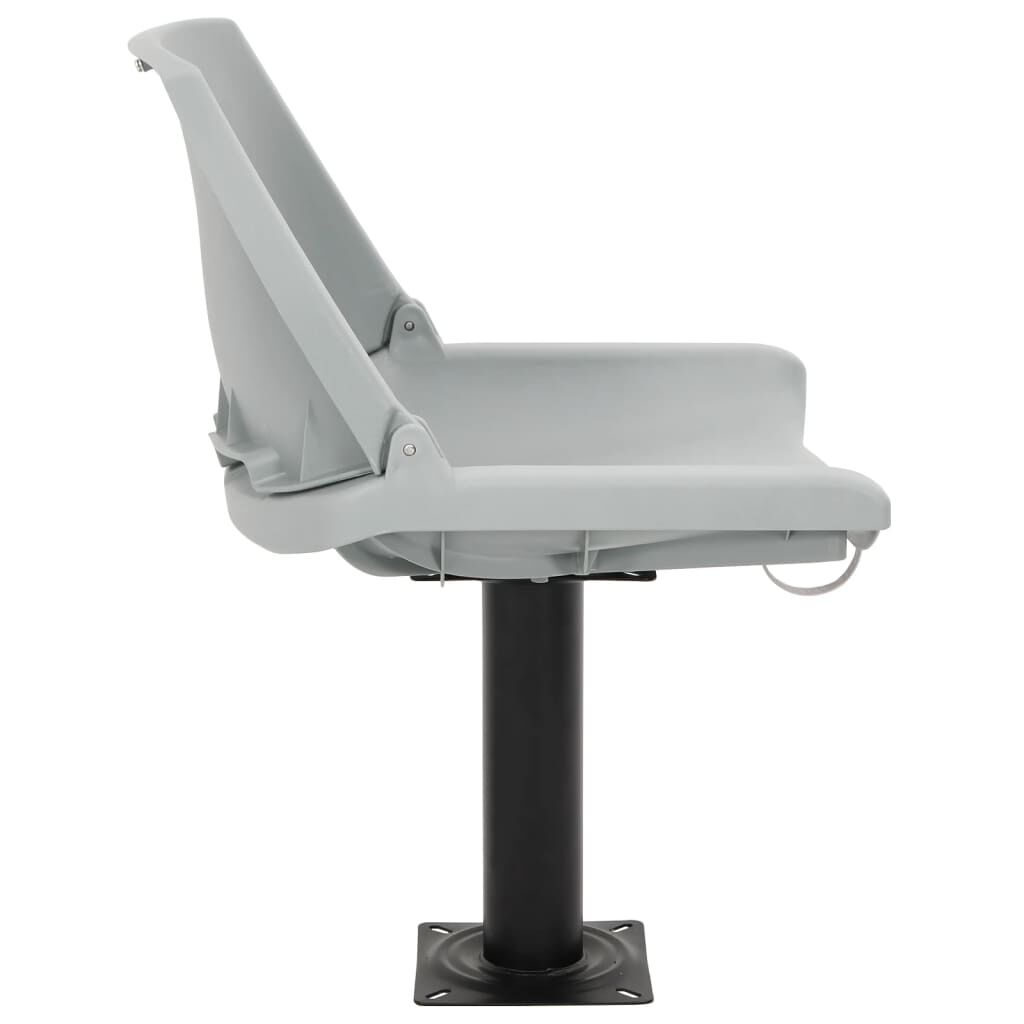 vidaXL Κάθισμα Σκάφους Πτυσσόμ. 2 τεμ. Γκρι 48x51x41 εκ Χωρίς Μαξιλάρι