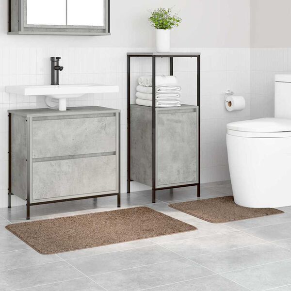 vidaXL Πατάκι μπάνιου 2 pcs Καφέ 50 x 50 cm Πολυπροπυλένιο