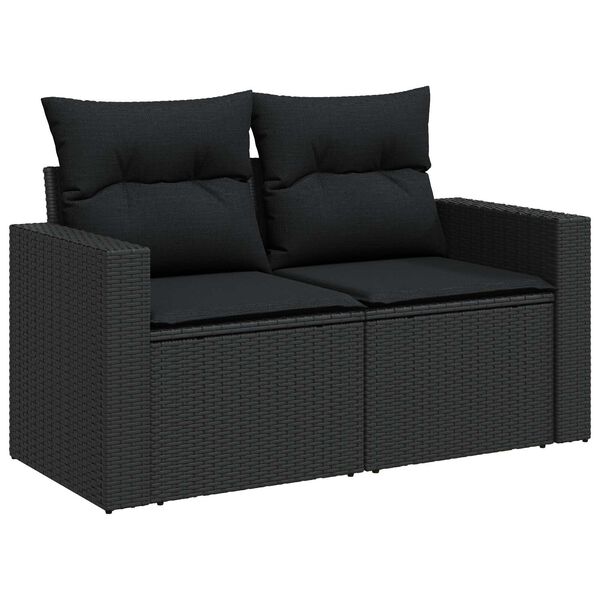 vidaXL Σετ Καναπέ Κήπου 12 pcs Μαύρο συνθετικό ρατάν