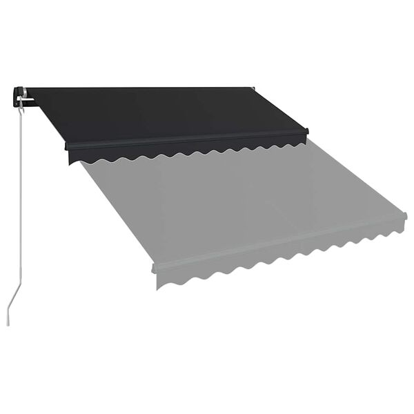 vidaXL Τέντα Συρόμενη Χειροκίνητη με LED Ανθρακί 300 x 250 εκ.