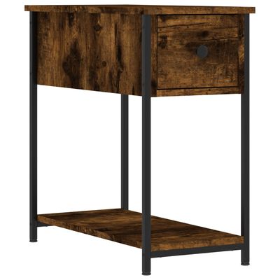 vidaXL Κομοδίνο Καπνιστή Δρυς 30 x 60 x 60 εκ. από Επεξεργασμένο Ξύλο