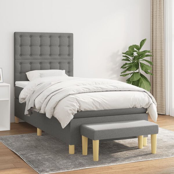 vidaXL &Kappa;&rho;&epsilon;&beta;ά&tau;&iota; Boxspring &mu;&epsilon; &Sigma;&tau;&rho;ώ&mu;&alpha; &Sigma;&kappa;&omicron;ύ&rho;&omicron; &Gamma;&kappa;&rho;&iota; 90x190 &epsilon;&kappa;. &Upsilon;&phi;&alpha;&sigma;&mu;ά&tau;&iota;&nu;&omicron;