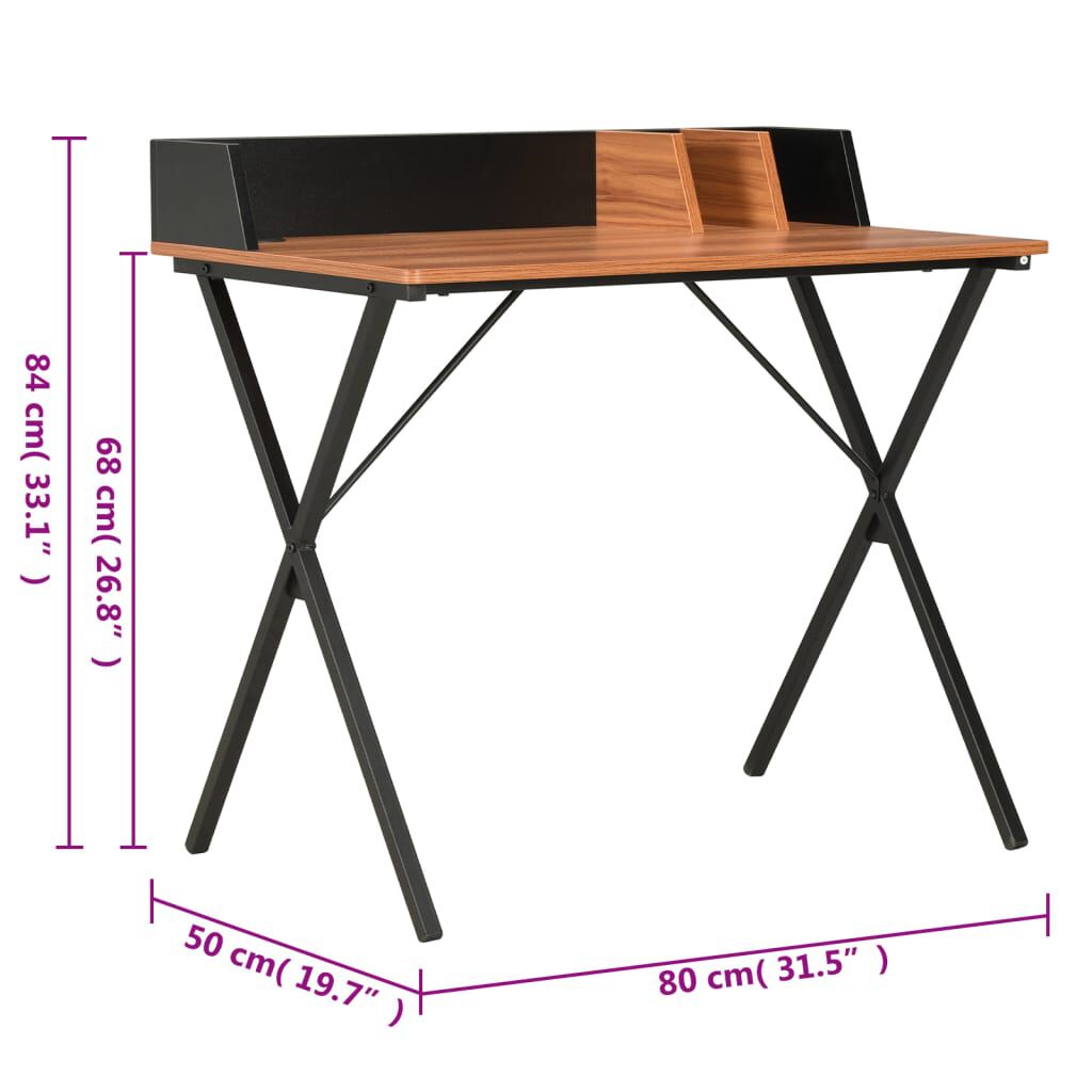vidaXL Γραφείο Μαύρο / Καφέ 80 x 50 x 84 εκ.