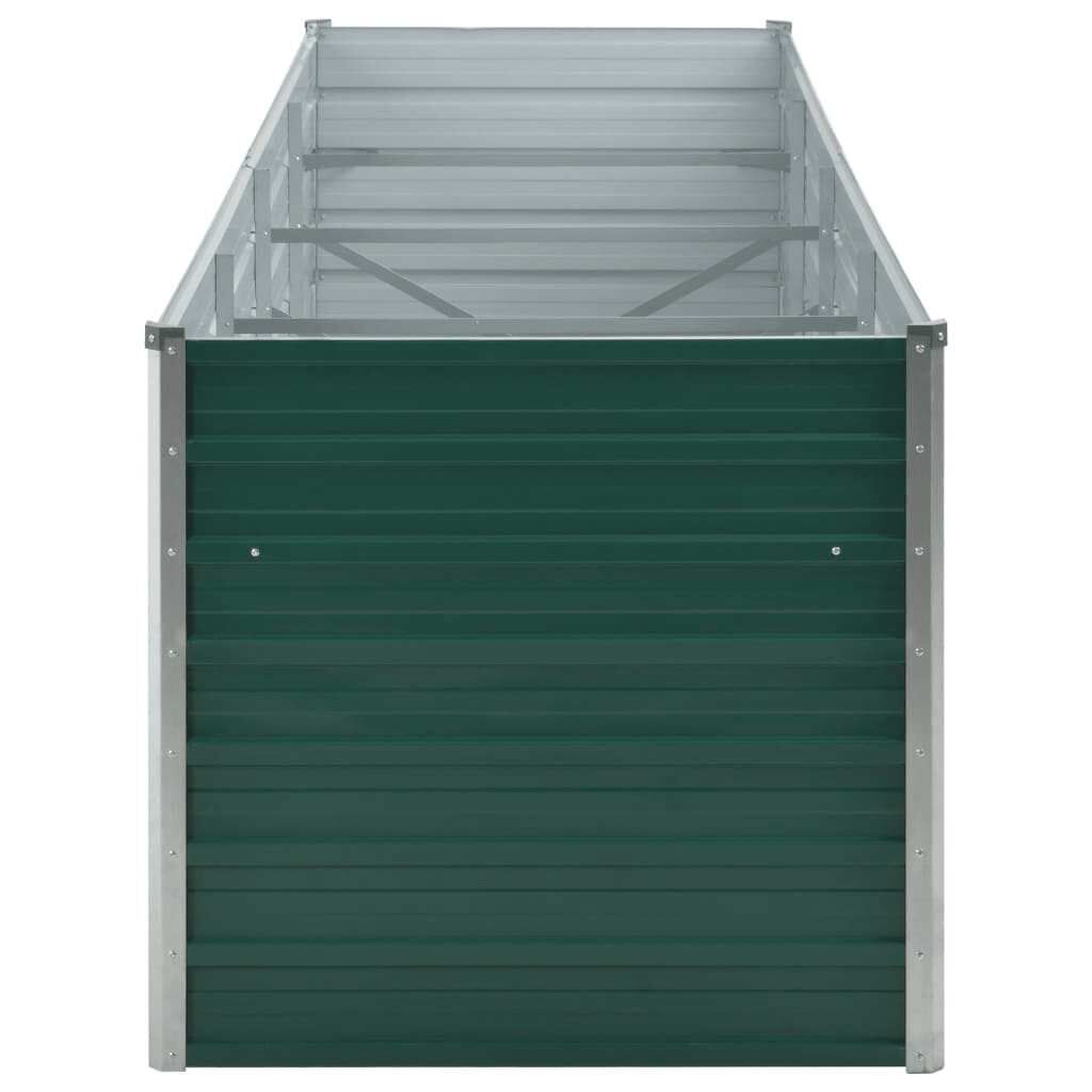 vidaXL Ζαρντινιέρα Υπερυψωμένη Πράσινη 320x80x77 εκ. Γαλβαν. Χάλυβας