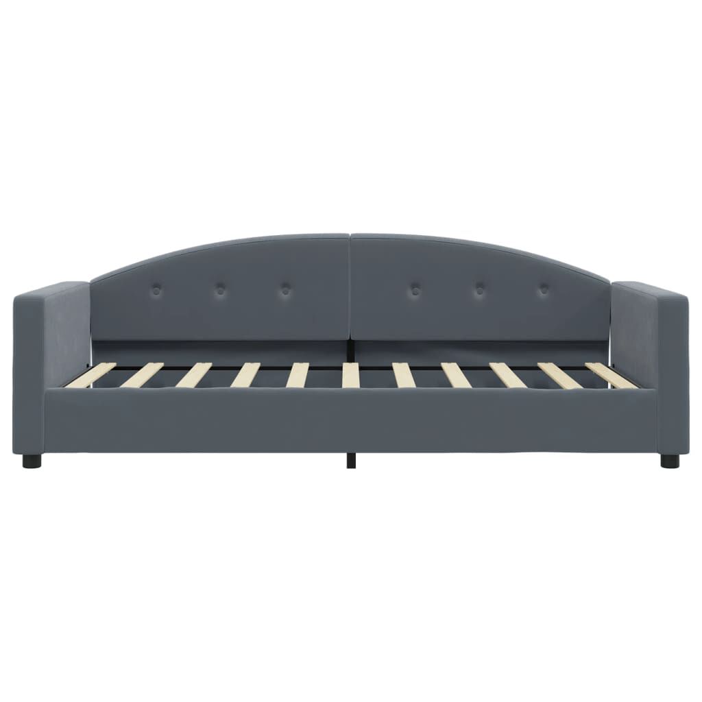 vidaXL Κρεβάτι ημέρας με στρώμα σκούρο γκρι 90x190 cm Βελούδο