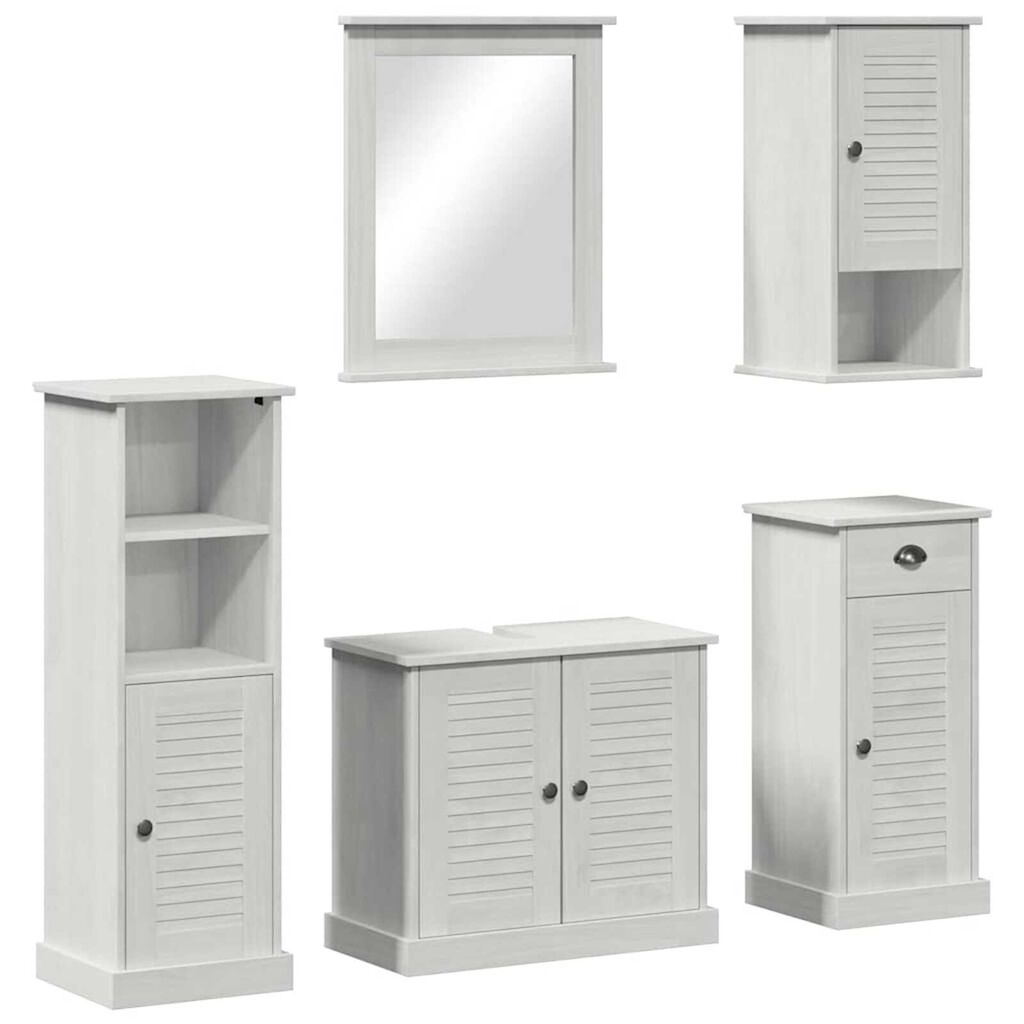vidaXL Σετ Επίπλων Μπάνιου VIGO 5 pcs Λευκό αντικέ 37 x 34 x 110 εκ