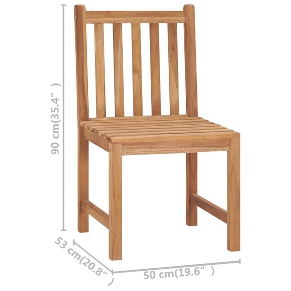 vidaXL Καρέκλες Κήπου 4 Τεμαχίων από Μασίφ Ξύλο Teak με Μαξιλάρια