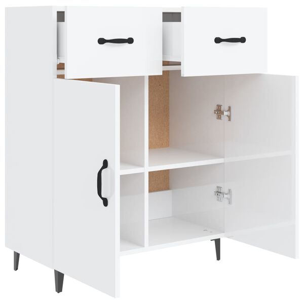 vidaXL Ντουλάπι Γυαλιστερό Λευκό 69,5x34x90 εκ. Επεξεργασμένο Ξύλο
