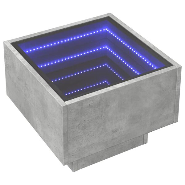 vidaXL Κομοδίνο Άπειρο Φως LED Γκρι Σκυροδέματος 40x40x30 εκ.
