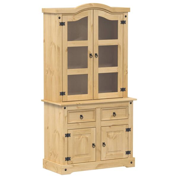 vidaXL Βιτρίνα Corona 100 x 48,5 x 179 εκ. από Μασίφ Ξύλο Πεύκου