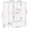 vidaXL Highboard με ράφι Καφέ 60 x 33.5 x 100 εκ. Μασίφ ξύλο μάνγκο
