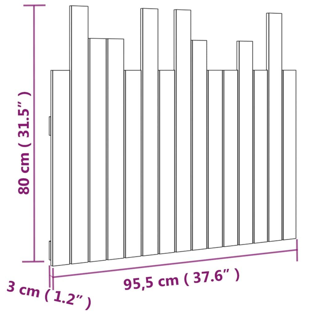 vidaXL Κεφαλάρι Τοίχου Μελί 95,5x3x80 εκ. από Μασίφ Ξύλο Πεύκου