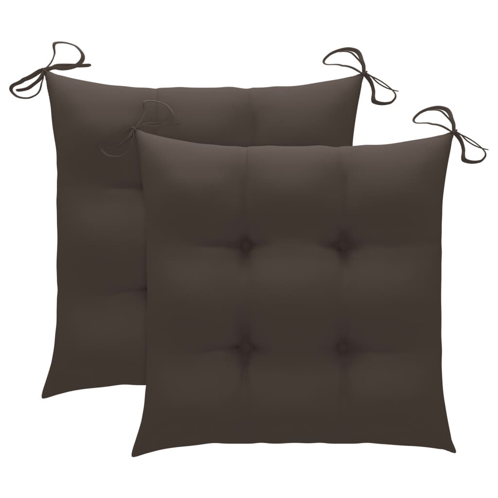 vidaXL Σετ Επίπλων Mπιστρό 3 τεμ. Μασίφ Ξύλο Teak με Taupe Μαξιλάρια