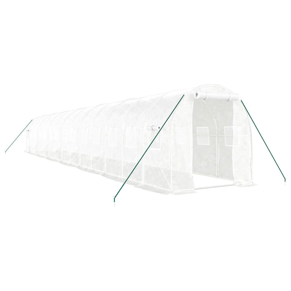 vidaXL Θερμοκήπιο με Ατσάλινο Πλαίσιο Λευκό 28 μ² 14 x 2 x 2 μ.