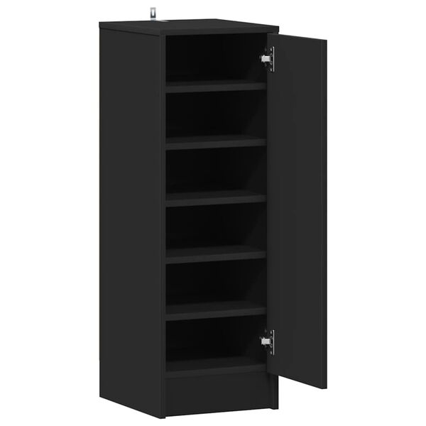 vidaXL Παπουτσοθήκη Μαύρη 32 x 35 x 92 εκ. από Επεξ. Ξύλο