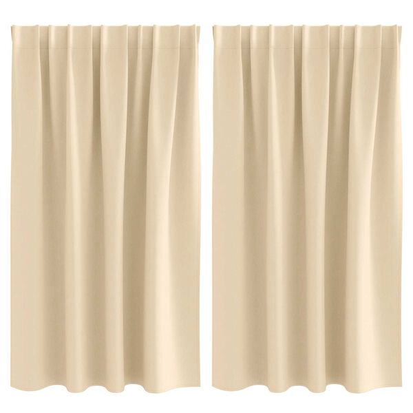 vidaXL Κουρτίνες με κουρτίνες 2 pcs Κρεμ 140 x 140 cm Πολυεστέρας