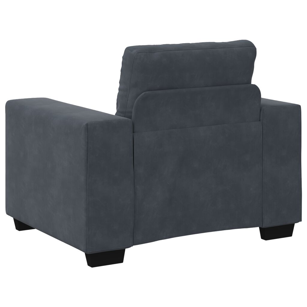 vidaXL Σετ Καναπέ με μαξιλάρι 3 pcs Γκρι 221 x 78 x 80 εκ Βελούδο
