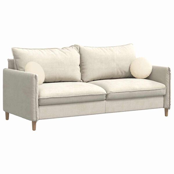 vidaXL Μαξιλάρια καθισμάτων 2 pcs Κρεμ Ø 30 cm Υφασμάτινο Κορντουρά