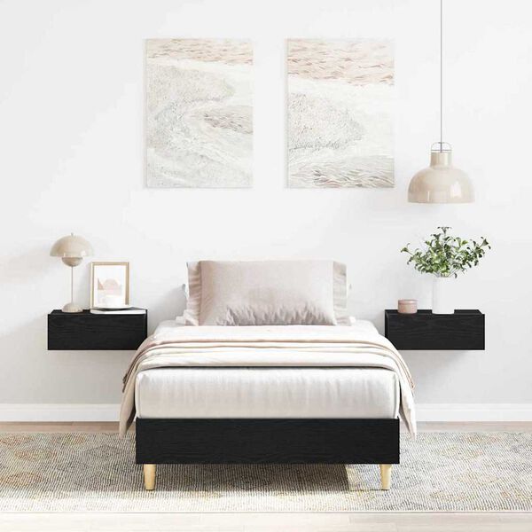 vidaXL Σκελετός Κρεβατιού Μαύρη δρυς 100 x 200 cm Επεξεργασμένο ξύλο
