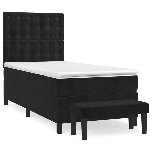 vidaXL &Kappa;&rho;&epsilon;&beta;ά&tau;&iota; Boxspring &mu;&epsilon; &Sigma;&tau;&rho;ώ&mu;&alpha; &Mu;&alpha;ύ&rho;&omicron; 100x200 &epsilon;&kappa;. &Beta;&epsilon;&lambda;&omicron;ύ&delta;&iota;&nu;&omicron;