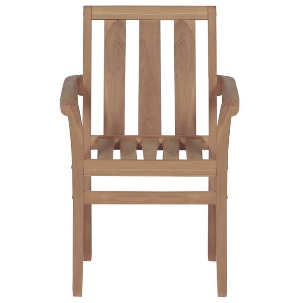 vidaXL Καρέκλες Κήπου 2 τεμ. από Μασίφ Ξύλο Teak Λευκά Κρεμ Μαξιλάρια