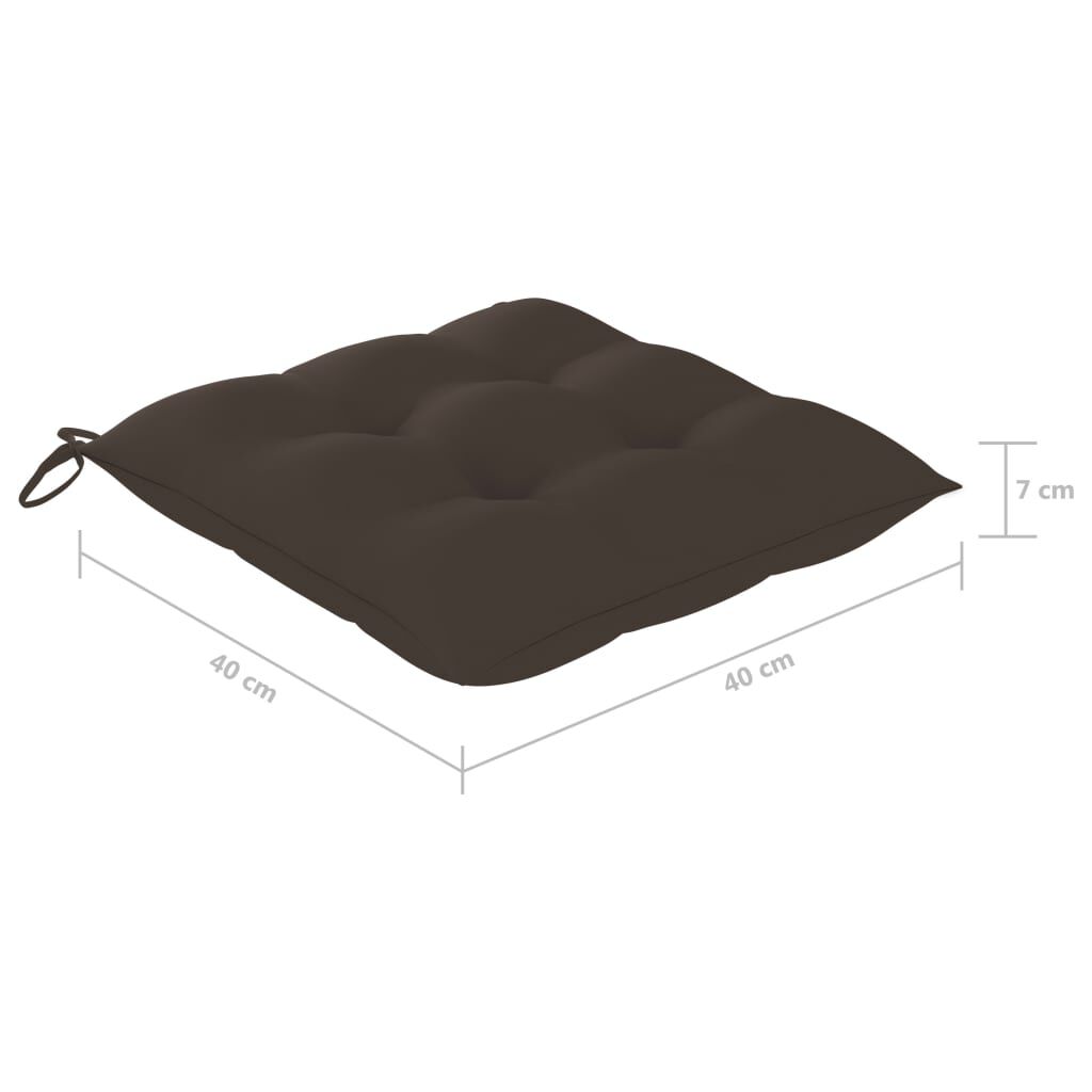 vidaXL Καρέκλες Τραπεζαρίας 8 τεμ. Μασίφ Ξύλο Teak με Taupe Μαξιλάρια