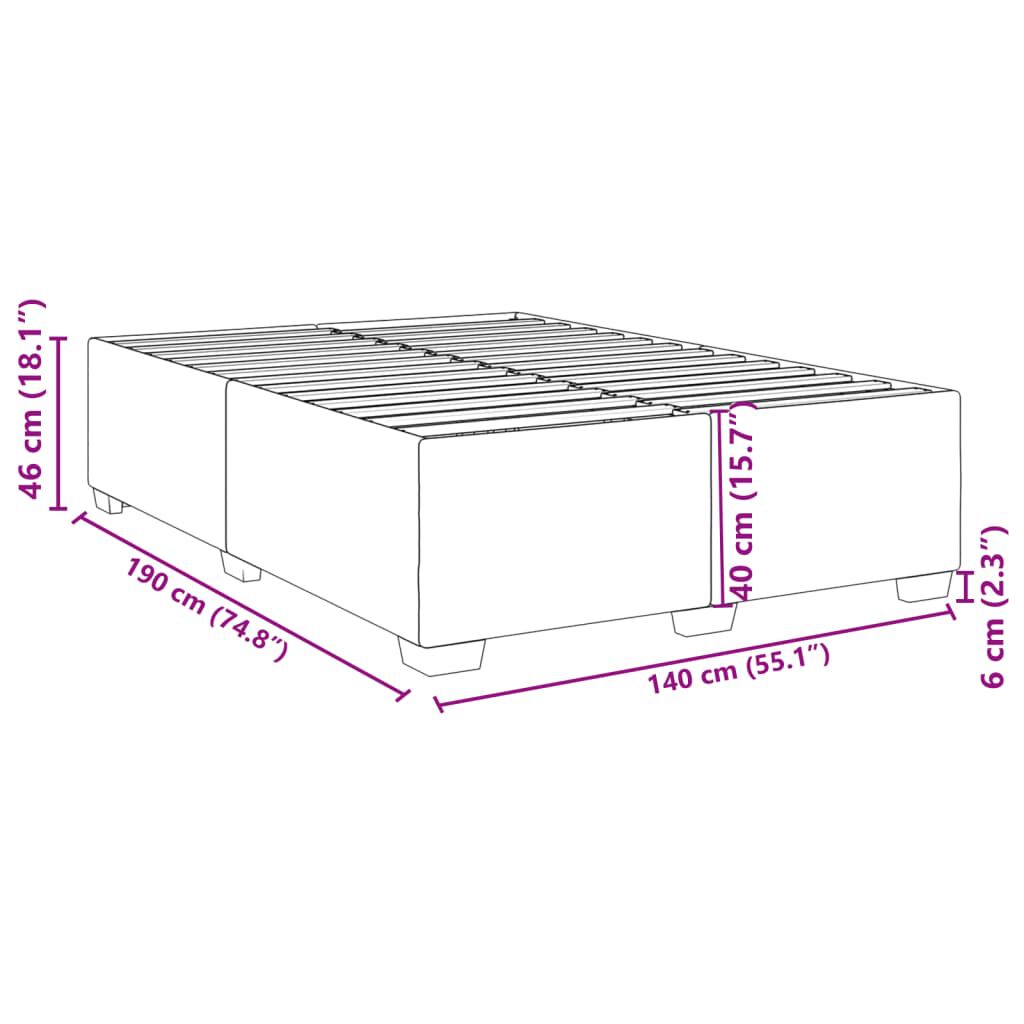 vidaXL Πλαίσιο Κρεβατιού Σκούρο Μπλε 140 x 190 εκ. Βελούδινο