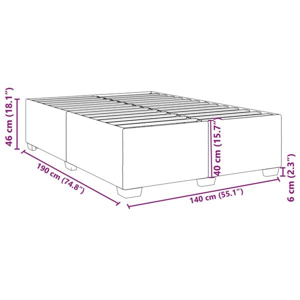 vidaXL Πλαίσιο Κρεβατιού Σκούρο Μπλε 140 x 190 εκ. Βελούδινο