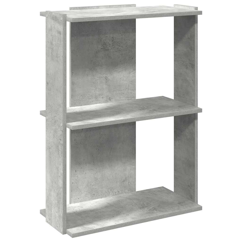 vidaXL Βιβλιοθήκη 3 επιπέδων Μπετόν Γκρι 60x30x80 cm Ξύλινη κατασκευή