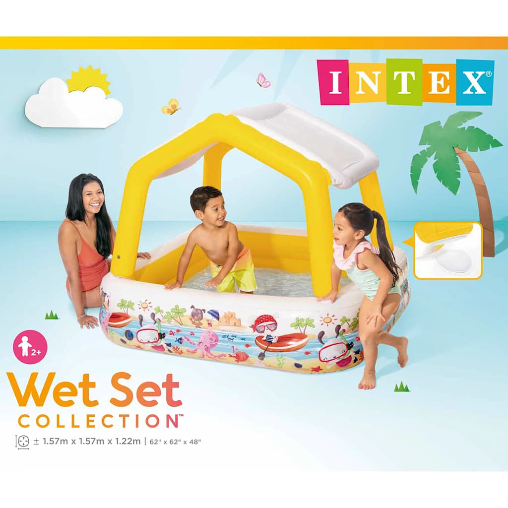 Intex Φουσκωτή Πισίνα με Σκίαστρο 157 x 157 x 122 εκ.