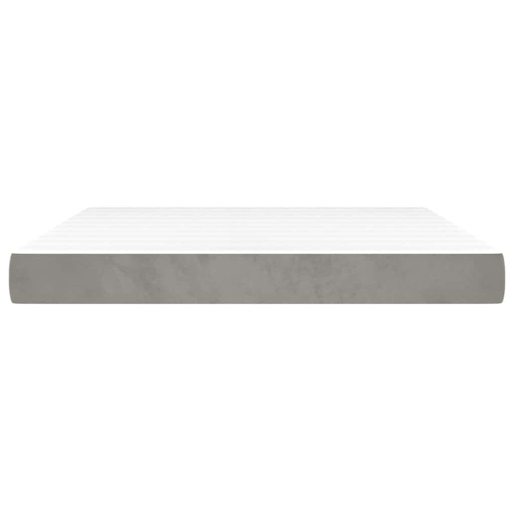 vidaXL Στρώμα με Pocket Springs Ανοιχτό Γκρι 160x210x20 εκ. Βελούδινο
