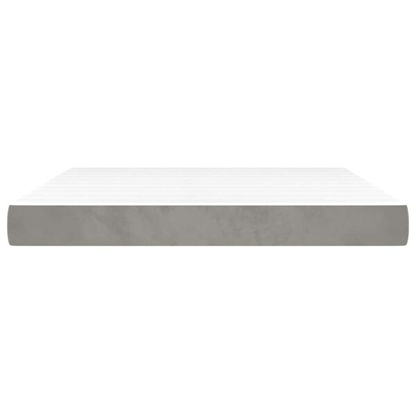 vidaXL Στρώμα με Pocket Springs Ανοιχτό Γκρι 160x210x20 εκ. Βελούδινο
