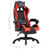 vidaXL Καρέκλα Racing με Υποπόδιο Κόκκινη/Μαύρη από Συνθετικό Δέρμα