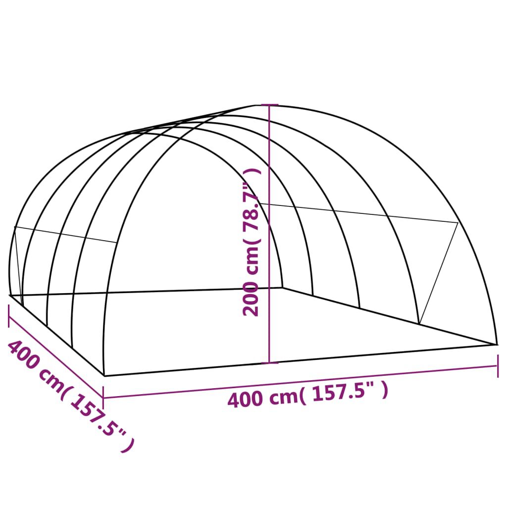 vidaXL Θερμοκήπιο 16 μ² 4 x 4 x 2 μ.