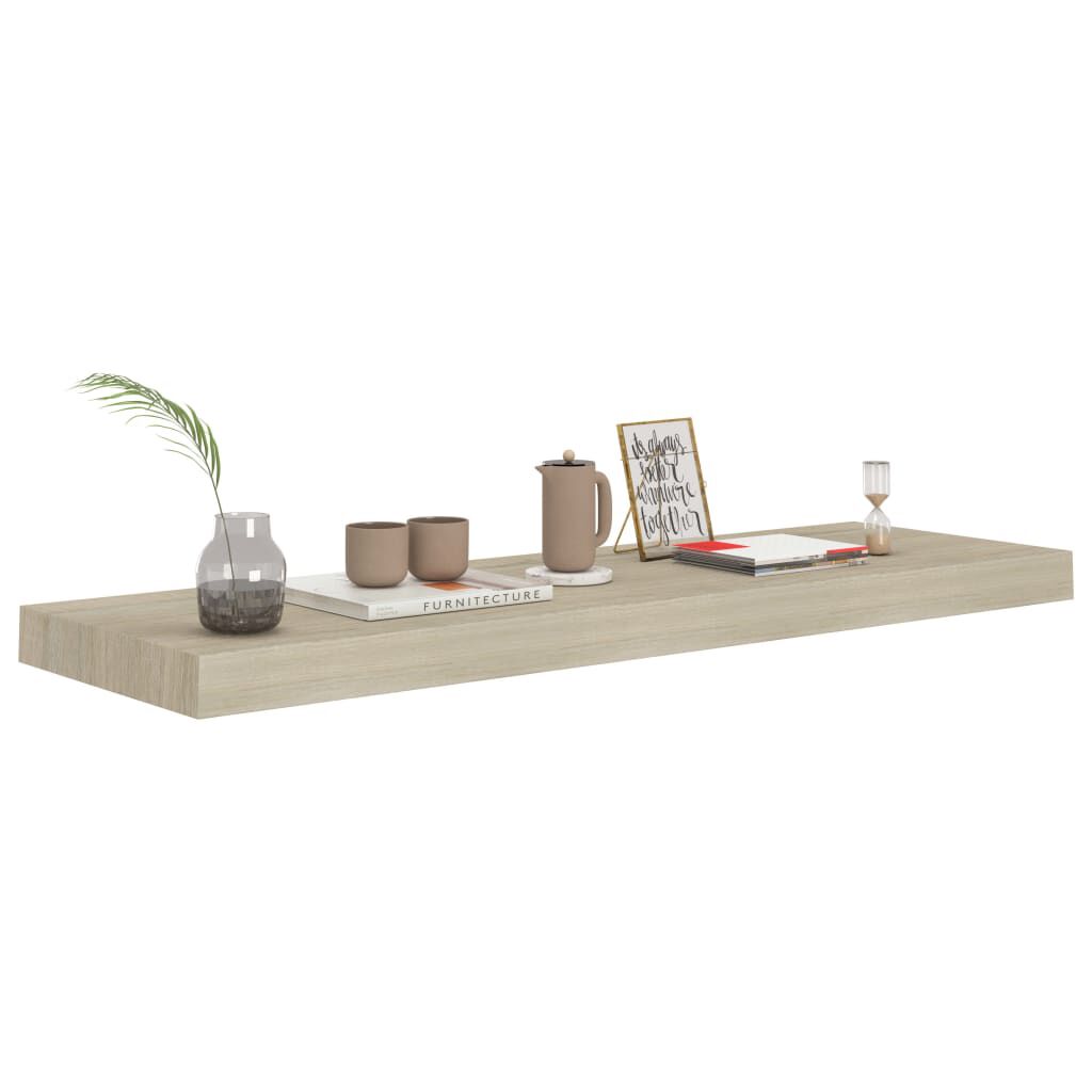 vidaXL Ράφια Τοίχου 2 τεμ. Χρώμα Δρυός 80x23,5x3,8 εκ. MDF