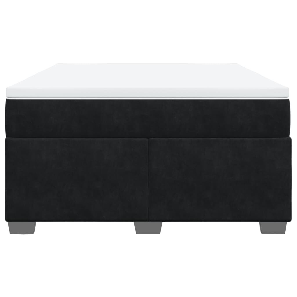vidaXL Κρεβάτι Boxspring με Στρώμα Μαύρο 140x190 εκ. Βελούδινο