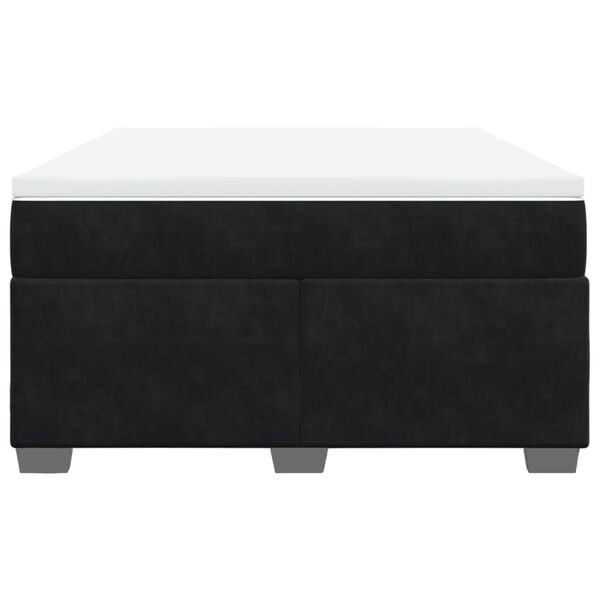 vidaXL Κρεβάτι Boxspring με Στρώμα Μαύρο 140x190 εκ. Βελούδινο