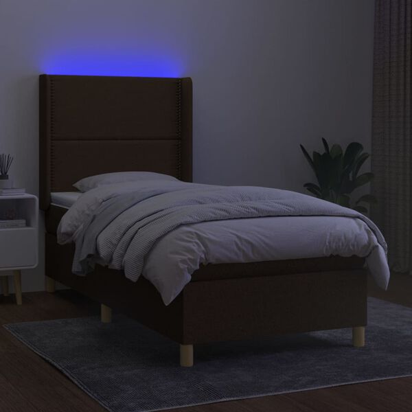 vidaXL &Kappa;&rho;&epsilon;&beta;ά&tau;&iota; Boxspring &mu;&epsilon; &Sigma;&tau;&rho;ώ&mu;&alpha; & LED &Sigma;&kappa;.&Kappa;&alpha;&phi;έ 100x200 &epsilon;&kappa; &Upsilon;&phi;&alpha;&sigma;&mu;ά&tau;&iota;&nu;&omicron;