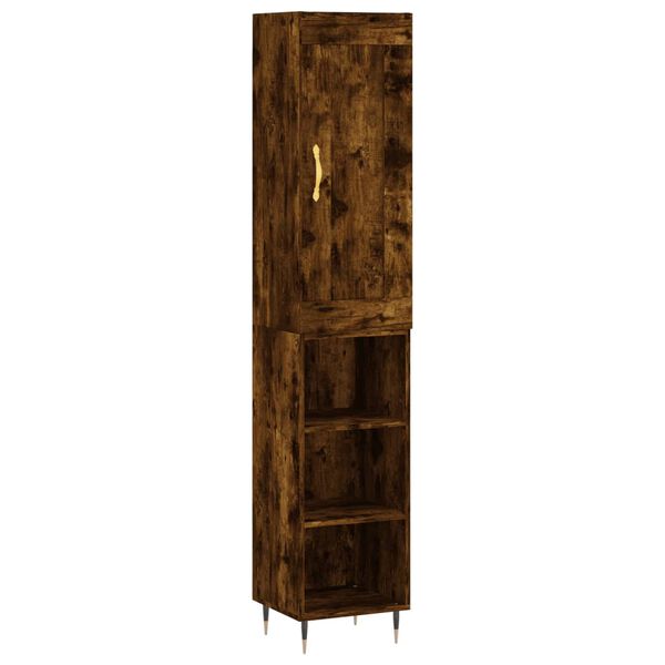 vidaXL Ντουλάπι Καπνιστή δρυς 34,5x34x180 εκ. από Επεξεργασμένο Ξύλο