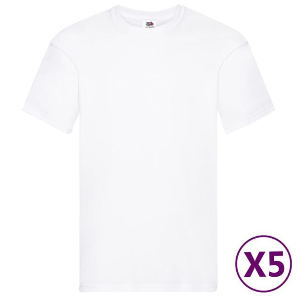 Fruit of the Loom T-shirt Original 5 τεμ. Λευκά 3XL Βαμβακερά