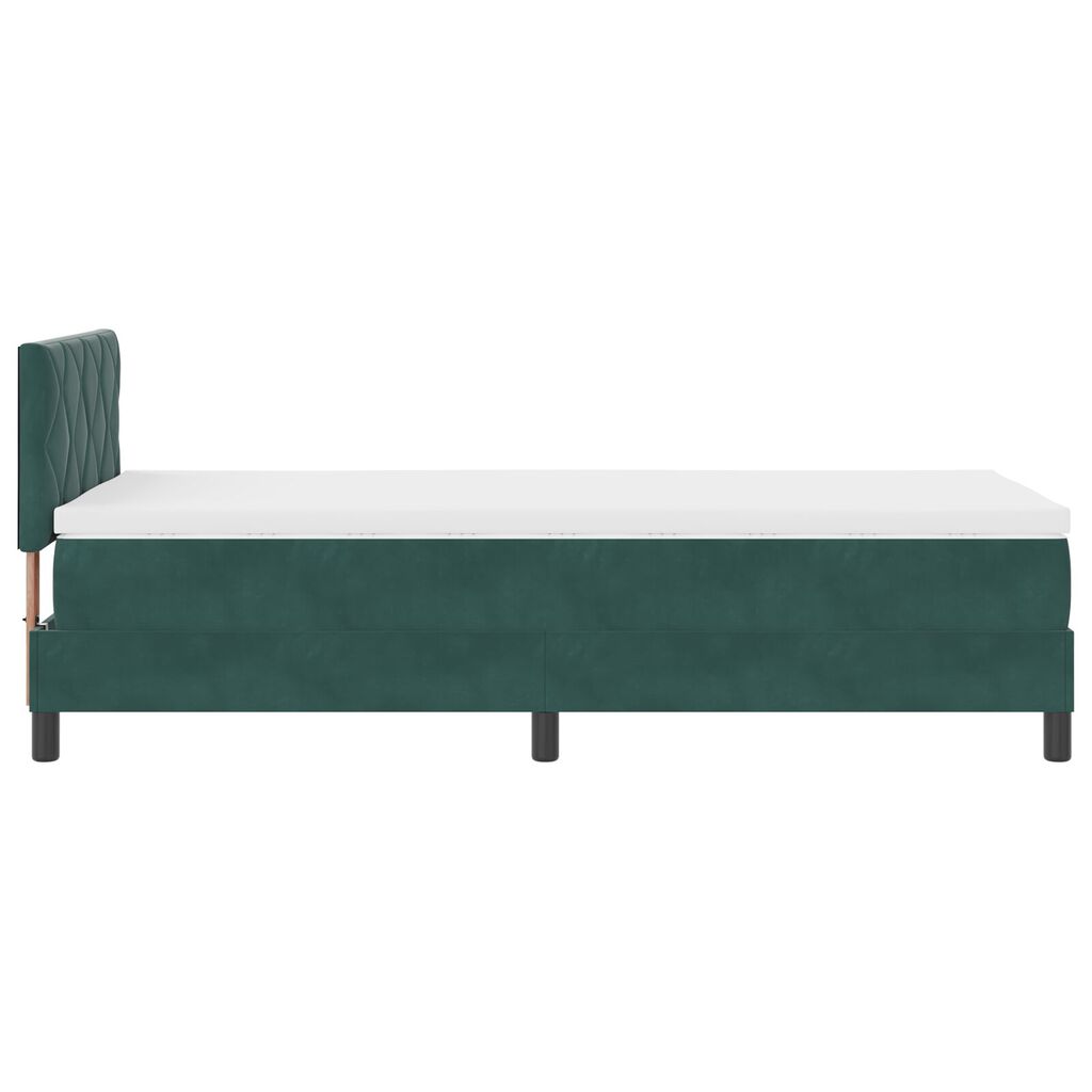 κρεβάτι με στρώμα vidaXL Dark Green 90x200 εκ. Βελούδο