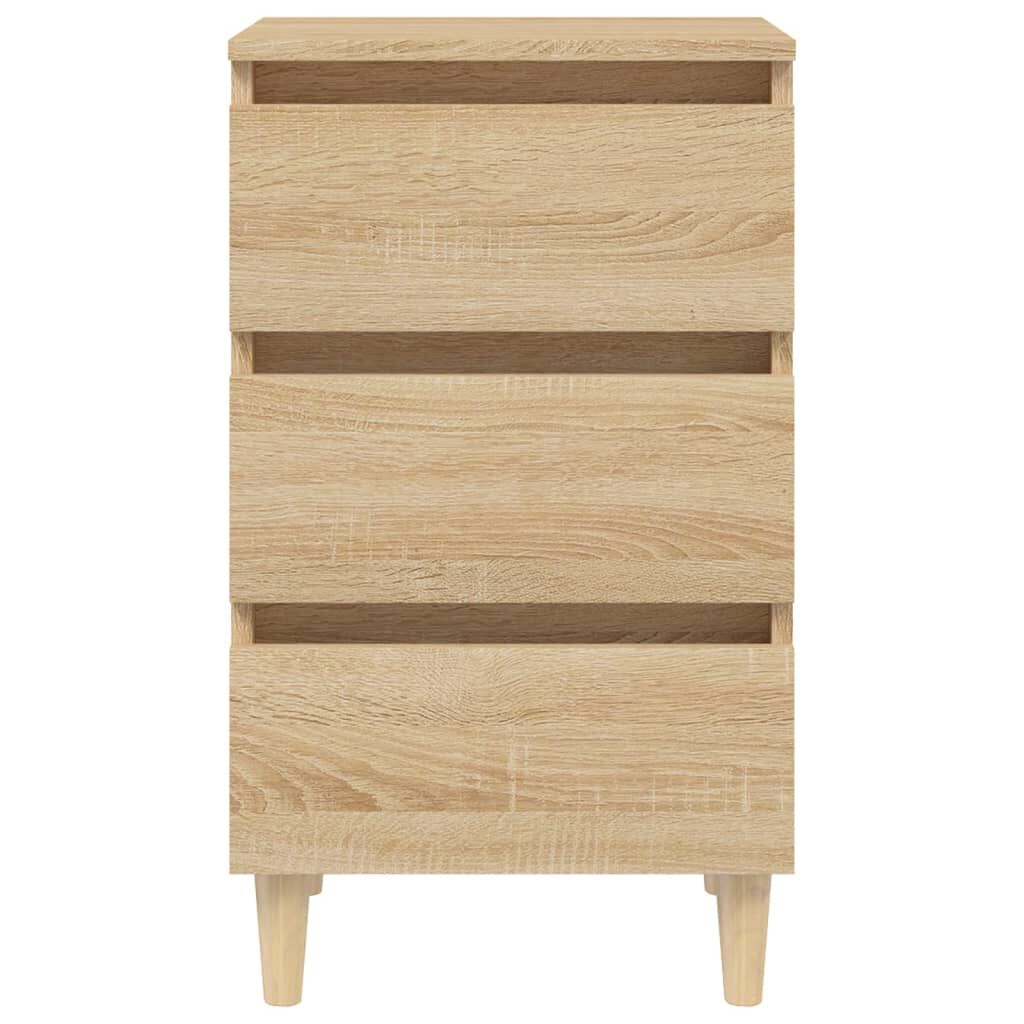 vidaXL Κομοδίνο Sonoma Δρυς 40 x 35 x 69 εκ. με Μασίφ Ξύλινα Πόδια