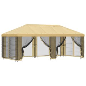 vidaXL &Kappa;ή&pi;&omicron;&sigmaf; &Gamma;&kappa;&alpha;&zeta;ebo &mu;&epsilon; &Pi;&lambda;&epsilon;&upsilon;&rho;&iota;&kappa;ά &Tau;&omicron;ί&chi;&omicron;&upsilon;&sigmaf; 6 x 3 m &Kappa;&rho;&epsilon;&mu;