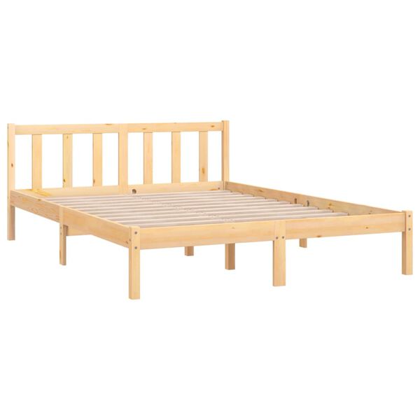 vidaXL Πλαίσιο Κρεβατιού 150 x 200 εκ. Μασίφ Ξύλο Πεύκου King Size