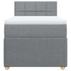 vidaXL Κρεβάτι Boxspring με Στρώμα Ανοιχτό Γκρι 90x190 εκ. Υφασμάτινο