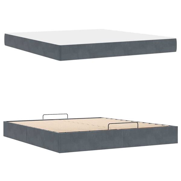 vidaXL Σκελετός Κρεβατιού Σκούρο γκρι 180 x 200 cm Βελούδο