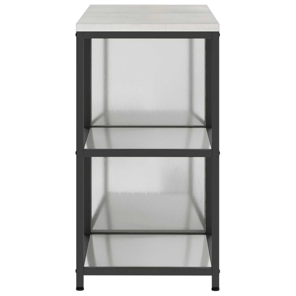 vidaXL Σετ Αποθήκευσης Κουζίνας με ράφι 2 pcs Ασημί 120 x 50 x 92 εκ.